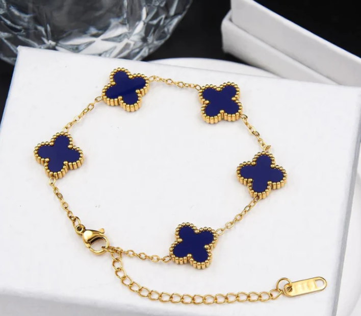 Pulsera Trebol Van Cleef 14K + Caja Regalo