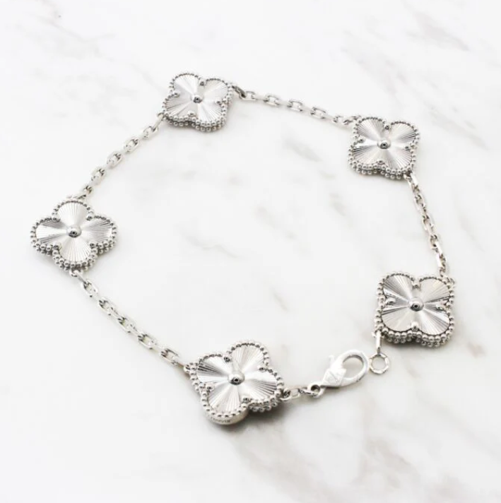 Pulsera Trebol Van Cleef 14K + Caja Regalo