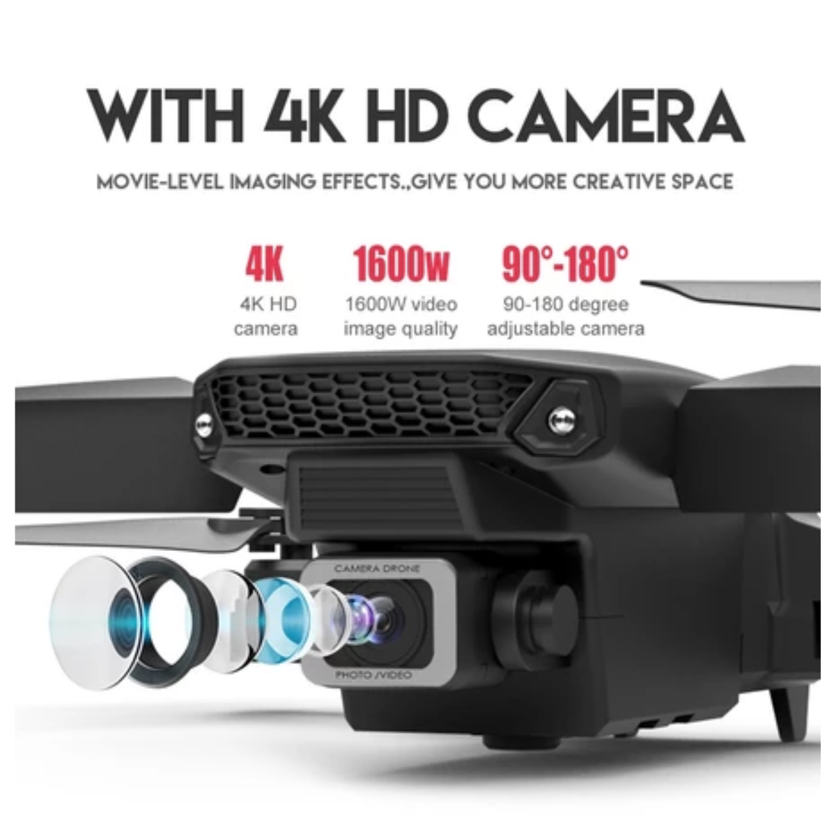 Dron E88 Pro max Plegable con cámara 4k