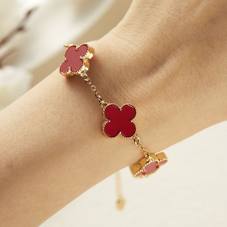 Pulsera Trebol Van Cleef 14K + Caja Regalo