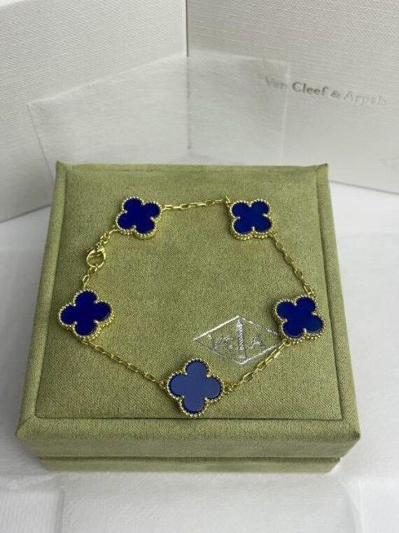 Pulsera Trebol Van Cleef 14K + Caja Regalo